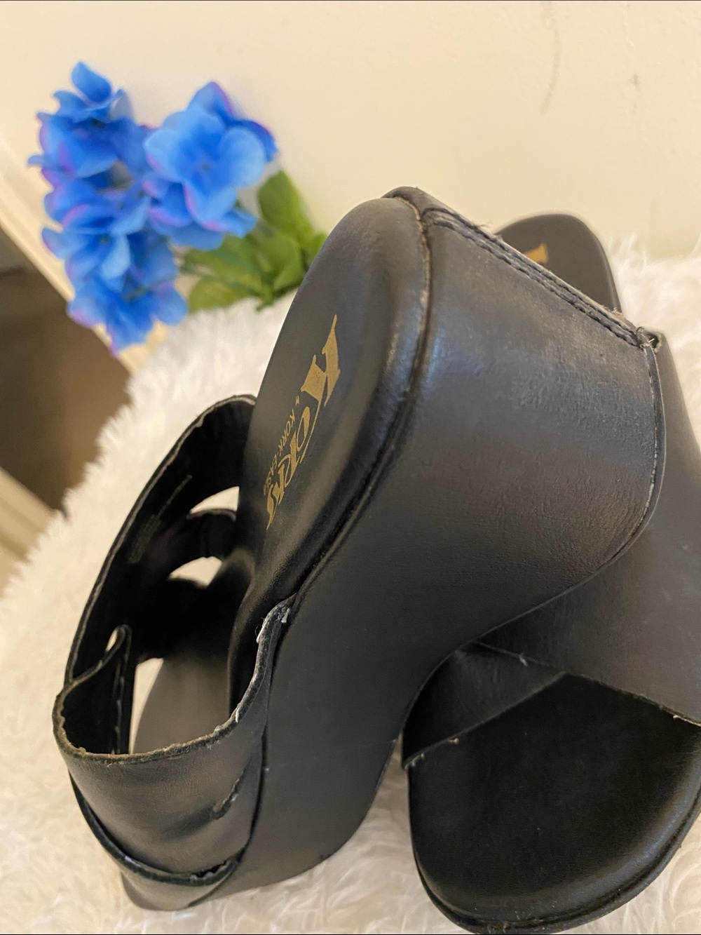 Kork-Ease Black Crossover Slide Wedge Mules - Picture 11 of 13
